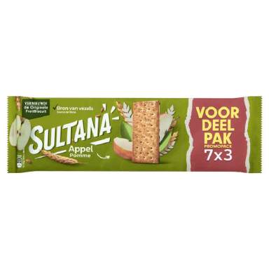 Sultana Fruitbiscuit appel 7-pak voordeel